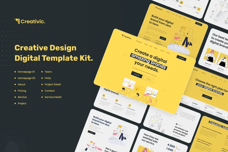 Creativic - Template Kit de Elementor de agencia creativa